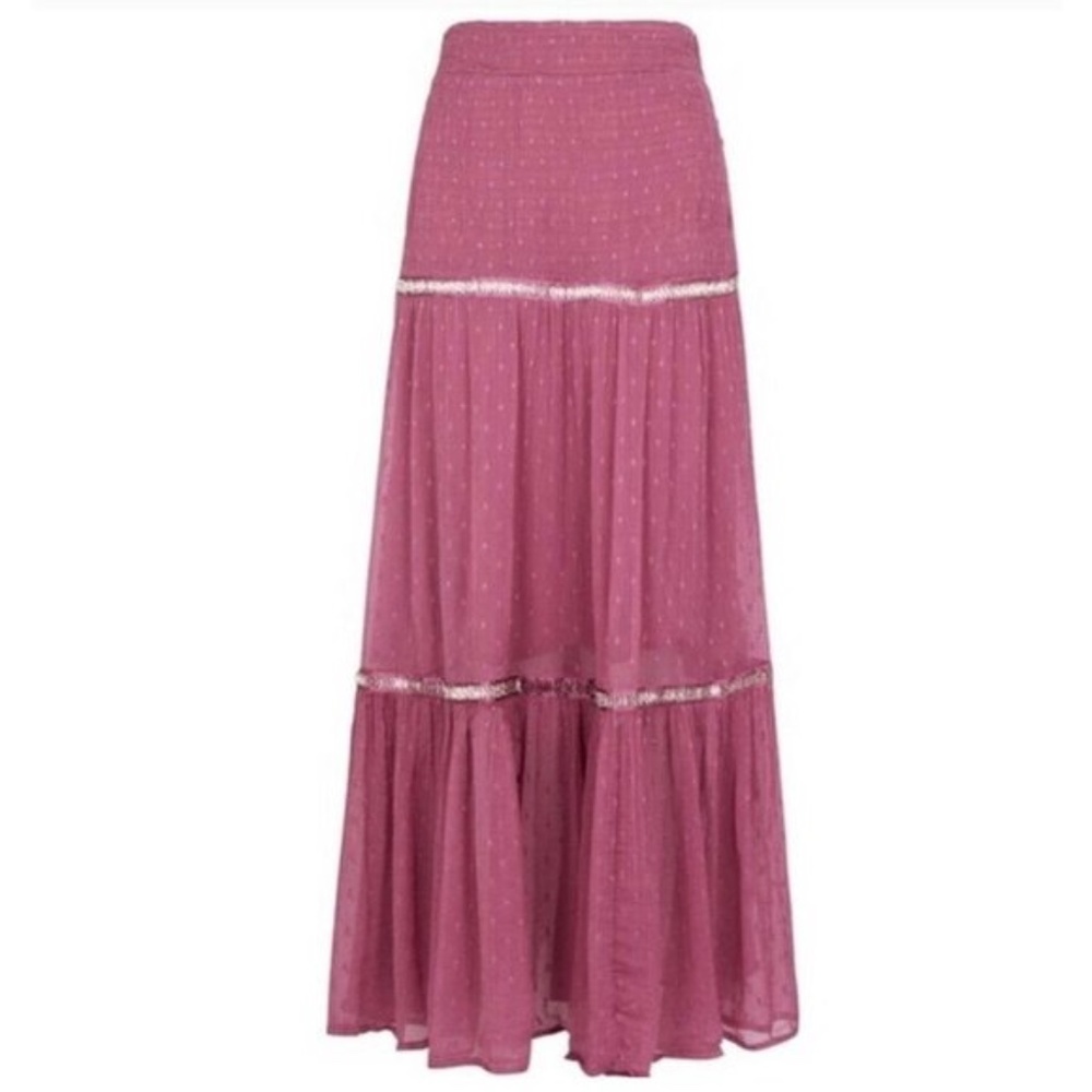 Free People Ella Tiered Midi Skirt